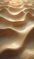 Poster - Gentle waves of stylized tan material create an undulating surface with subtle textures and warm lighting