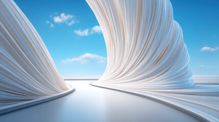 Poster - Innovative income stream icon concept featuring a wave-based design for financial growth and optimization strategies