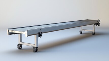 Poster - a belt conveyor system consists of a belt that rotates around pulleys, transporting materials such a