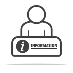 Wall Mural - information desk outline icon transparent vector isolated