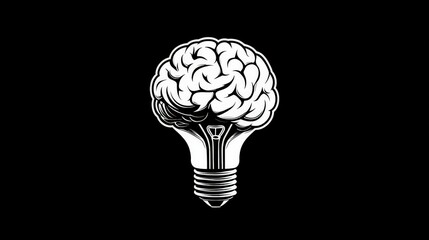 Poster - Create a brain icon that merges with a lightbulb, symbolizing the connection between thoughts and ideas