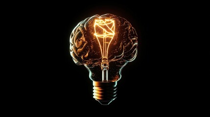 Poster - Create a brain icon that merges with a lightbulb, symbolizing the connection between thoughts and ideas