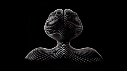Poster - Create a brain icon with soft, curving lines that suggest calmness and mindfulness, symbolizing the balance between mental health and cognitive power