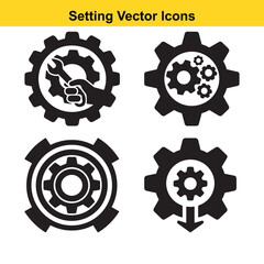 Poster - Settings Vector Icon. Maintenance and Configuration Symbol. Gears Mechanism Icon. Simple Gear Mechanism Symbol