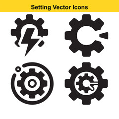 Poster - Settings Vector Icon. Maintenance and Configuration Symbol. Gears Mechanism Icon. Simple Gear Mechanism Symbol