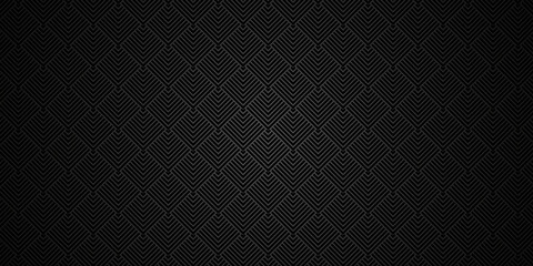 Poster - overlapping create retro line pattern design. abstract overlapping black pattern wave lines fabric s