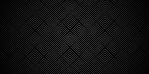 Poster - overlapping create retro line pattern design. abstract overlapping black pattern wave lines fabric s
