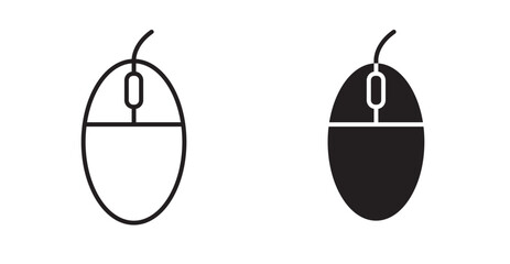 Fototapete - Mouse icon set flat style. Vector illustration collection.