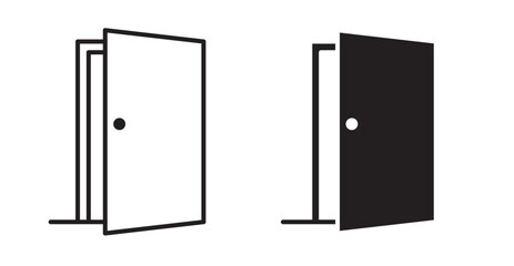 Fototapete - Door icon set flat style. Vector illustration collection.