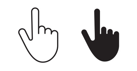 Fototapete - Hand pointer icon set flat style. Vector illustration collection.
