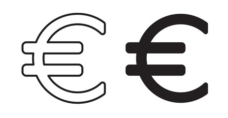 Fototapete - Euro icon set flat style. Vector illustration collection.