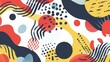 © yiyi - Vibrant Memphis Design: Pop Art Pattern Background Illustration Collection – Bold Geometric Shapes, Retro 80s Aesthetic, Colorful Abstract Textures for Modern Graphic Design Projects