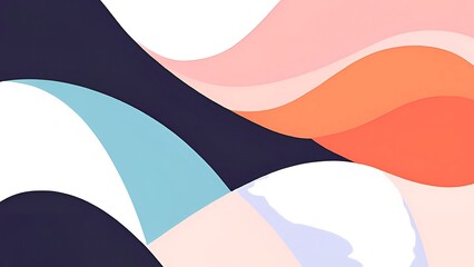 Fototapete - Colorful waves in abstract design create a dynamic visual, blending vibrant colors and fluid shapes for a modern, eye-catching background.