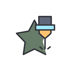 Poster - Star With Engraving Machine Creative Technological Process Icon