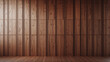 © janzwolinski - Empty room with wooden wall and floor creating warm atmosphere