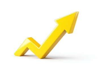 A yellow arrow pointing upwards on a white background indicates growth and positive direction