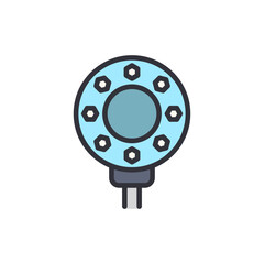 Poster - Stylized Light Emitting Diode With Hexagonal Elements Illustration
