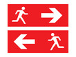 © MUHAMMAD - Emergency fire exit sign. running man icon to door. Exit emergency arrow sign vector image, vector symbol icon.