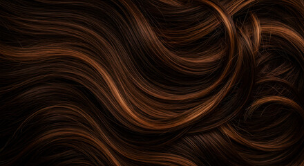 Poster - Abstract Swirling Copper Particles on Dark Background Shimmering Wave Pattern Texture with Organic Feel