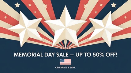 Aufkleber - Memorial Day Sale Side Stars Header illustration for header and web banner created with generative ai