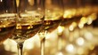© Дар'я Солтис - A close-up of glasses filled with a golden liquid, reflecting warm light, creating an inviting atmosphere, likely for a social or tasting event.