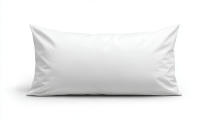 Poster - White pillow with crisp white pillow case on a clean white background, comfort