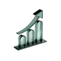 Aufkleber - Upward Trend Glass Growth Chart Success dark on transparent background