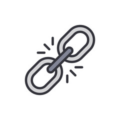 Poster - Illustration Of A Metallic Chain With Signs Of Fracture Strength