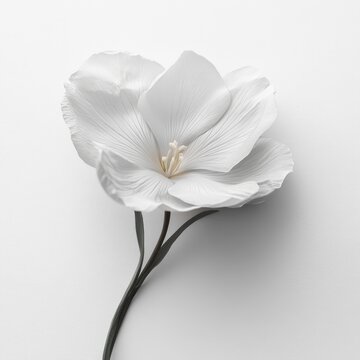 Elegant white flower in studio setting