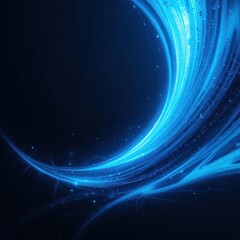 Wall Mural - glowing blue abstract shape, dark grainy black blue background