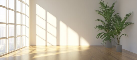 Poster - bright minimalist interior space with sunlight streaming through