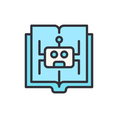 Poster - Learning About Robotics Open Book With A Robot Illustration Design