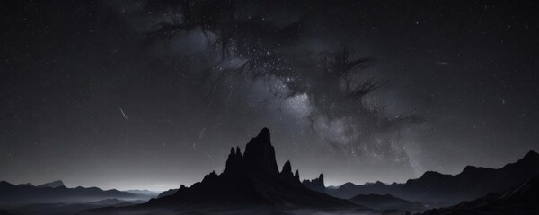 Wall Mural - Starry night, inky black canvas, distant galaxies,  expanse,  nebula