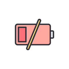Poster - Symbolic Representation Of Depleted Battery With Diagonal Cancellation Line