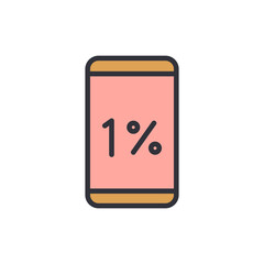 Poster - One Percent Battery On Mobile Device Display Showing Low Battery Alert