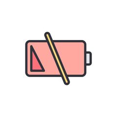 Poster - Depleted Battery Icon Symbolizing Low Energy Or Device Power Loss