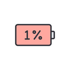Poster - One Percent Battery Level Depletion Indicator On Transparent Layer