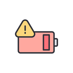 Poster - Critical Battery Alert Showing Low Power With Exclamation Symbol