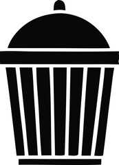 Poster - Black vector trash bin icon symbol for waste