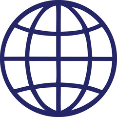 Poster - A blue globe icon on a white background represents the world or internet, a global symbol for business and technology design