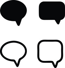 Poster - A vector set of comic speech bubbles presents diverse chat icons for talk and communication messages in a blank dialog design