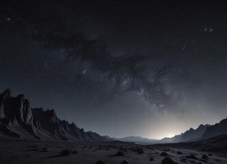 Wall Mural - Starry night, inky black expanse, cosmic dust  ,  cosmos,  glitter,  darkness