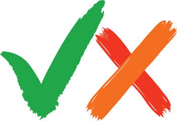 Poster - This image could be named tick and cross mark check