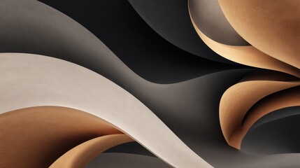 Poster - Abstract waves of textured materials in warm and cool tones creating a dynamic visual flow