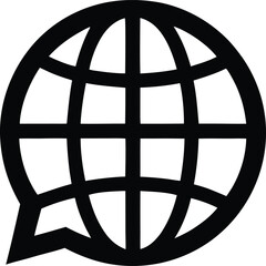Poster - Earth globe icon, a global symbol with a metallic sphere texture, represents worldwide internet design