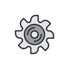 Poster - Isolated Light Gray Gear Wheel Symbol For Mechanical Engineering