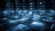 © Planetz - Abstract network grid with files and folders, futuristic software interface, digital document management system, store, search and organize documents, corporate business, paperless office. banner,