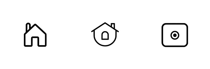 Poster - Simple vector illustration icons of houses and a square for various design applications in modern graphics