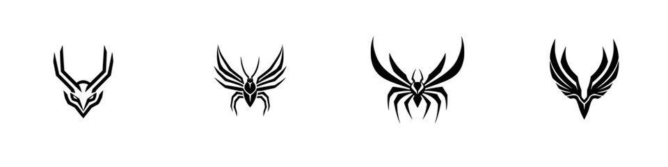 Poster - Unique vector illustration icons of stylized spiders featuring distinct designs and variations in appearance