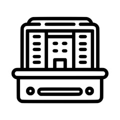 Poster - Vector illustration of a simple building icon representing urban architecture for design or graphic projects